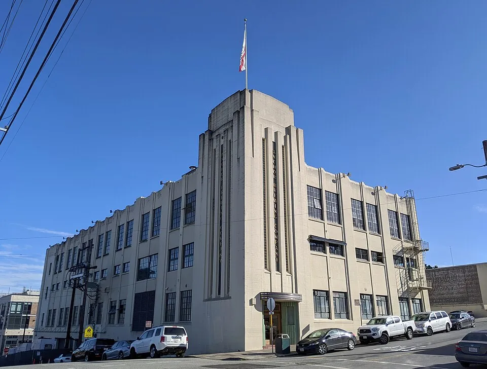 The Anchor Brewing Company building on Mariposa Street in the Potrero Hill neighbourhood of San Francisco